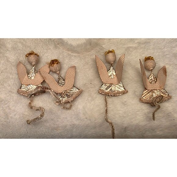 Vintage Angel Mid-Century Foil Cardboard Christmas Picks or Ornaments - Picture 4 of 6